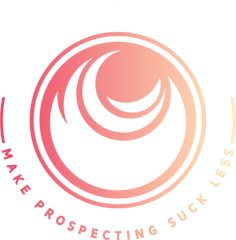 A circular logo with the words " mark prospecting sock inc."